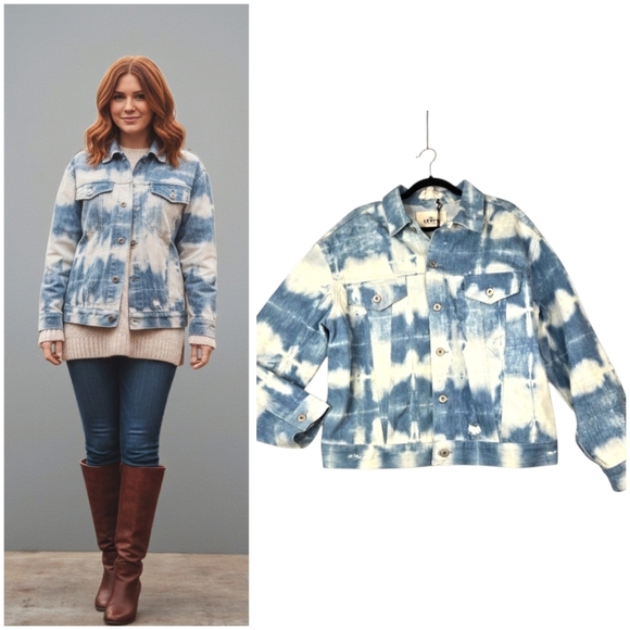 Levi's Jackets & Blazers - Levi's Made & Crafted Trucker Jean Jacket Blue Tie Dye Womens Size XL NEW $298